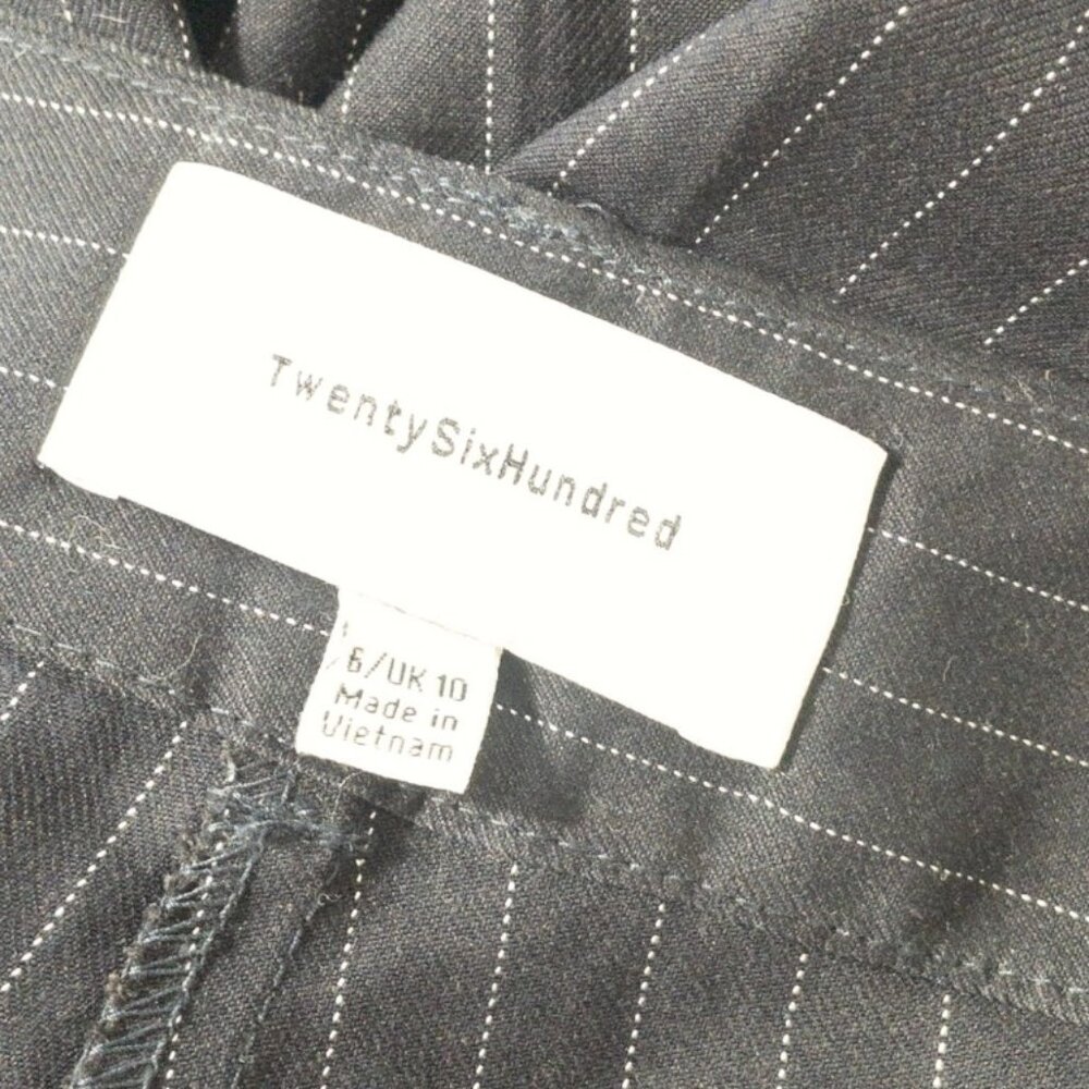 Anthropologie TwentySixHundred Navy Striped Wide Leg Dress Pants SZ 6 High Waist - Picture 5 of 14